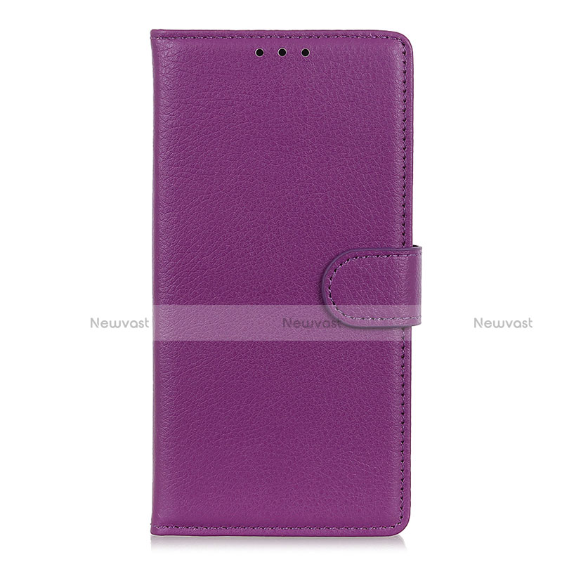 Leather Case Stands Flip Cover N04 Holder for Huawei P40 Purple