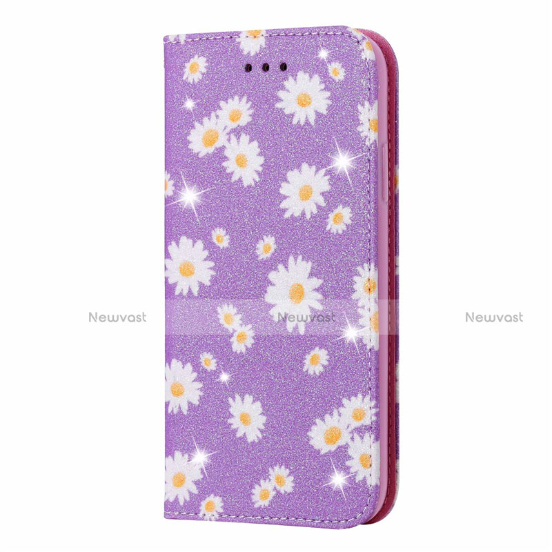 Leather Case Stands Flip Cover N05 Holder for Samsung Galaxy Note 20 5G Clove Purple