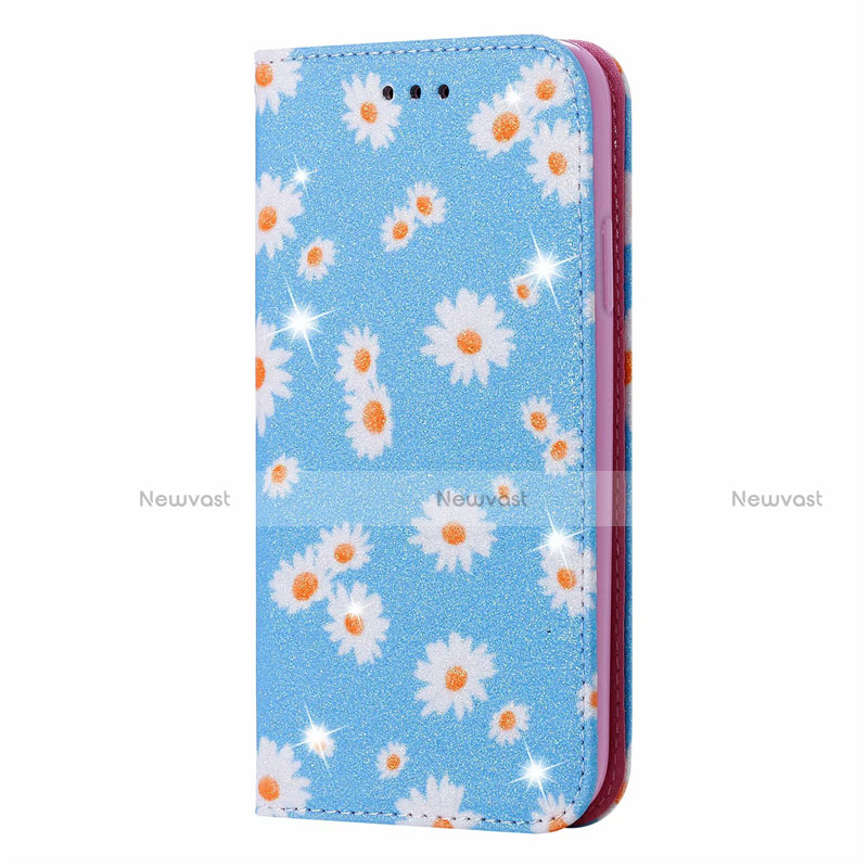Leather Case Stands Flip Cover N05 Holder for Samsung Galaxy Note 20 5G Sky Blue