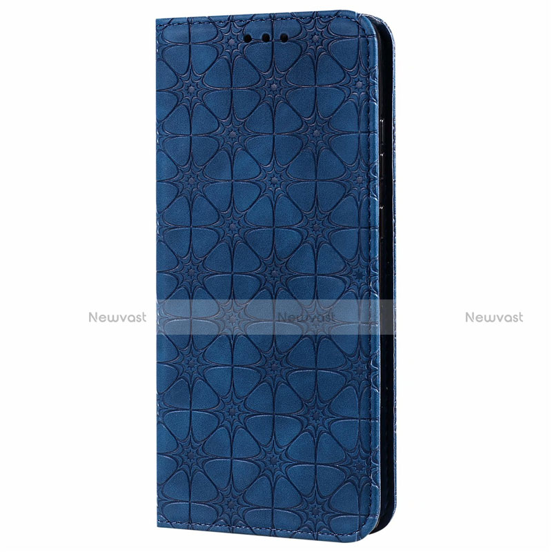 Leather Case Stands Flip Cover N06 Holder for Samsung Galaxy Note 20 5G Blue