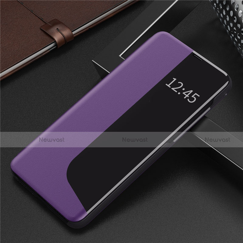 Leather Case Stands Flip Cover N09 Holder for Huawei P40 Pro Purple