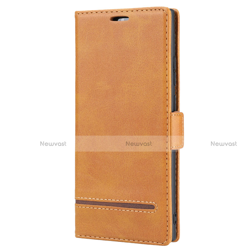 Leather Case Stands Flip Cover N11 Holder for Samsung Galaxy Note 20 Ultra 5G Light Brown