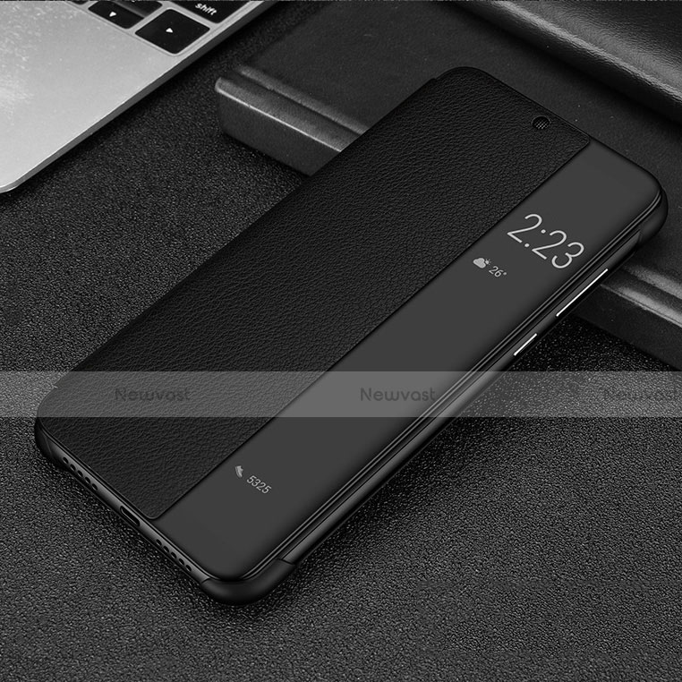 Leather Case Stands Flip Cover P01 Holder for Huawei Mate 20 Lite Black