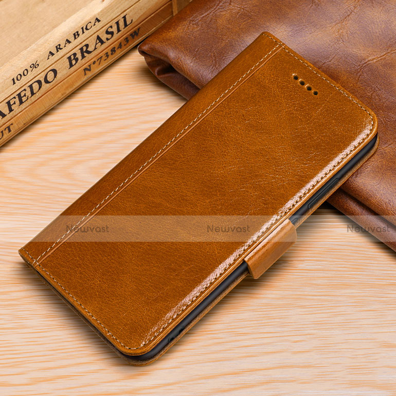 Leather Case Stands Flip Cover P01 Holder for Huawei P30 Lite Orange