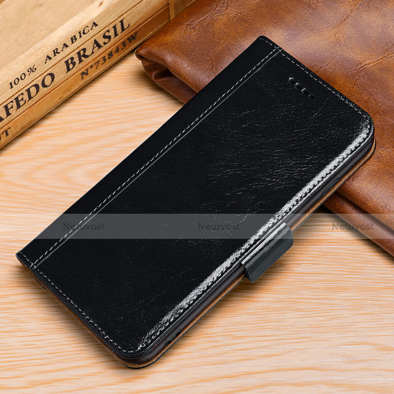 Leather Case Stands Flip Cover P01 Holder for Samsung Galaxy S9 Black