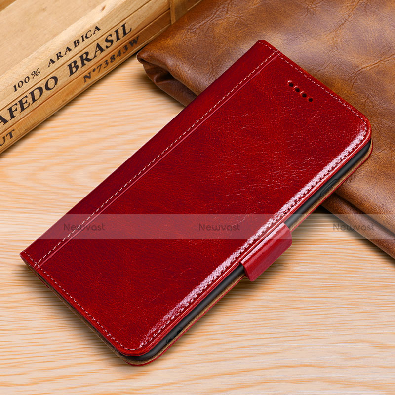 Leather Case Stands Flip Cover P01 Holder for Samsung Galaxy S9 Red