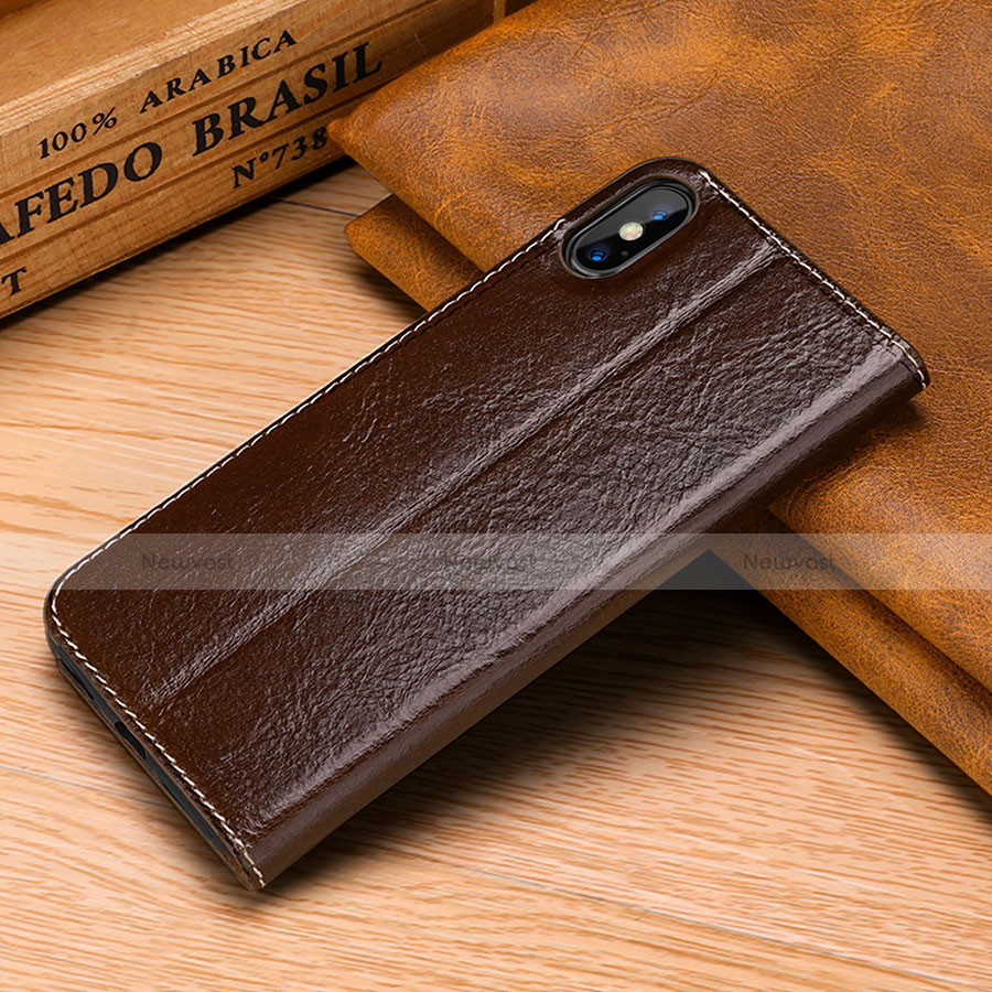 Leather Case Stands Flip Cover P02 Holder for Apple iPhone X