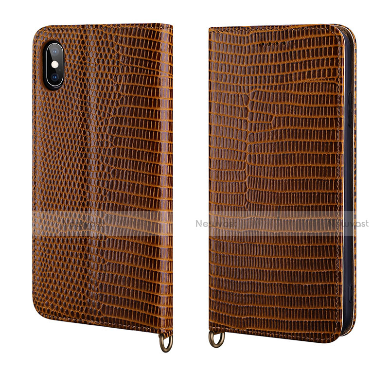 Leather Case Stands Flip Cover P03 Holder for Apple iPhone Xs Max