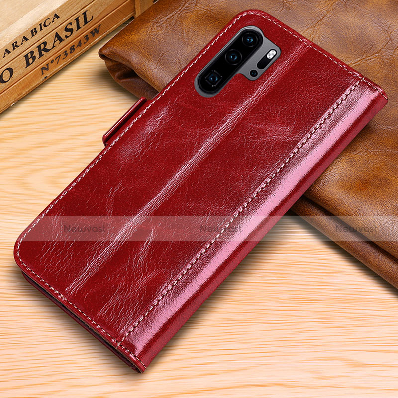 Leather Case Stands Flip Cover P03 Holder for Huawei P30 Pro Red