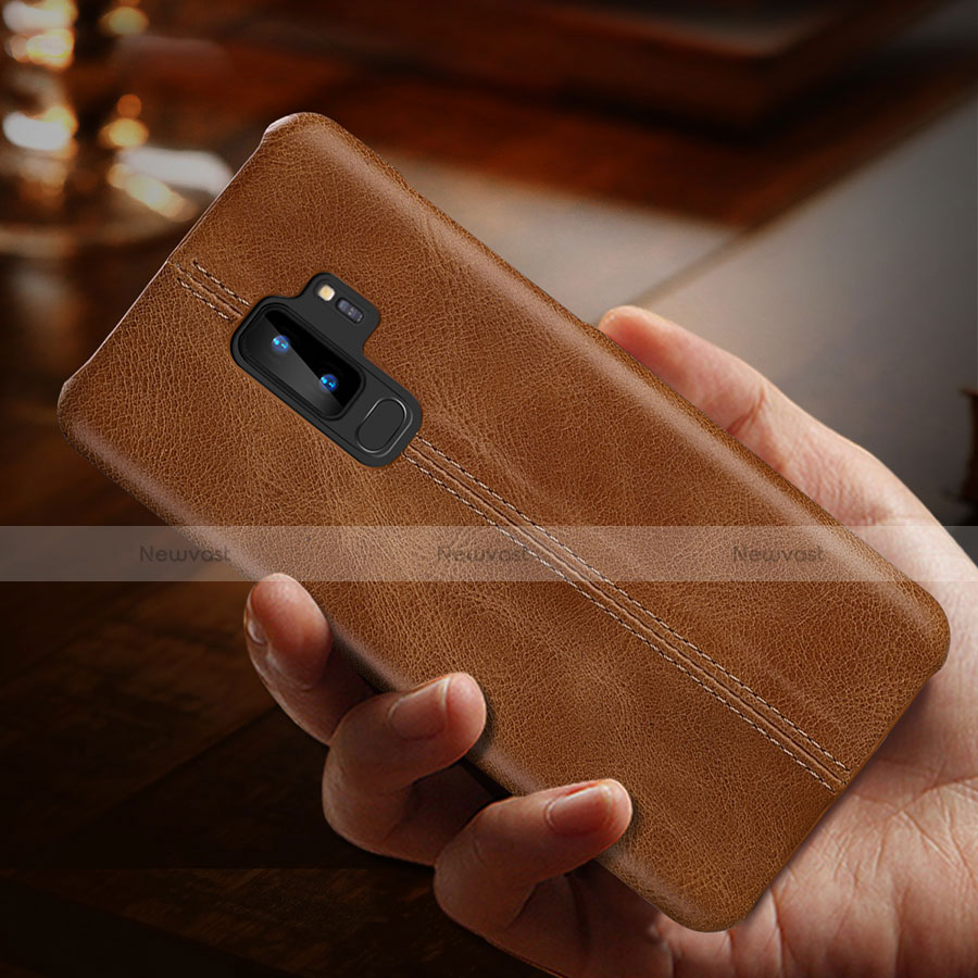 Leather Case Stands Flip Cover P03 Holder for Samsung Galaxy S9 Plus