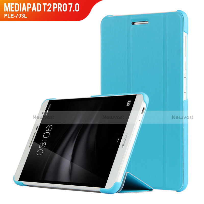 Leather Case Stands Flip Cover R01 for Huawei MediaPad T2 Pro 7.0 PLE-703L Sky Blue