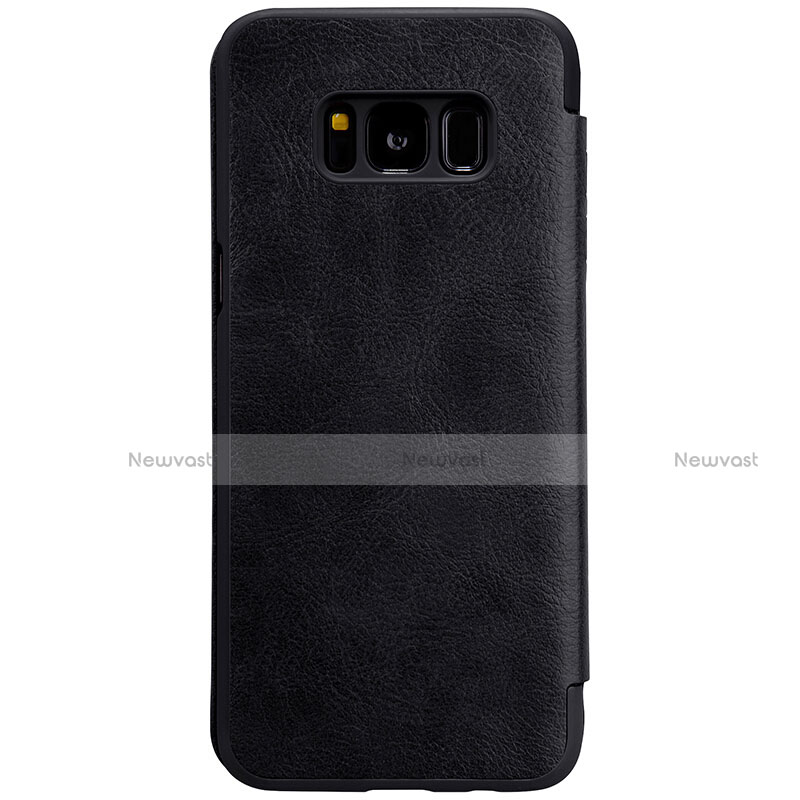 Leather Case Stands Flip Cover S01 for Samsung Galaxy S8 Plus Black