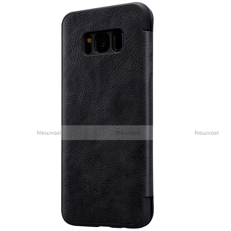 Leather Case Stands Flip Cover S01 for Samsung Galaxy S8 Plus Black