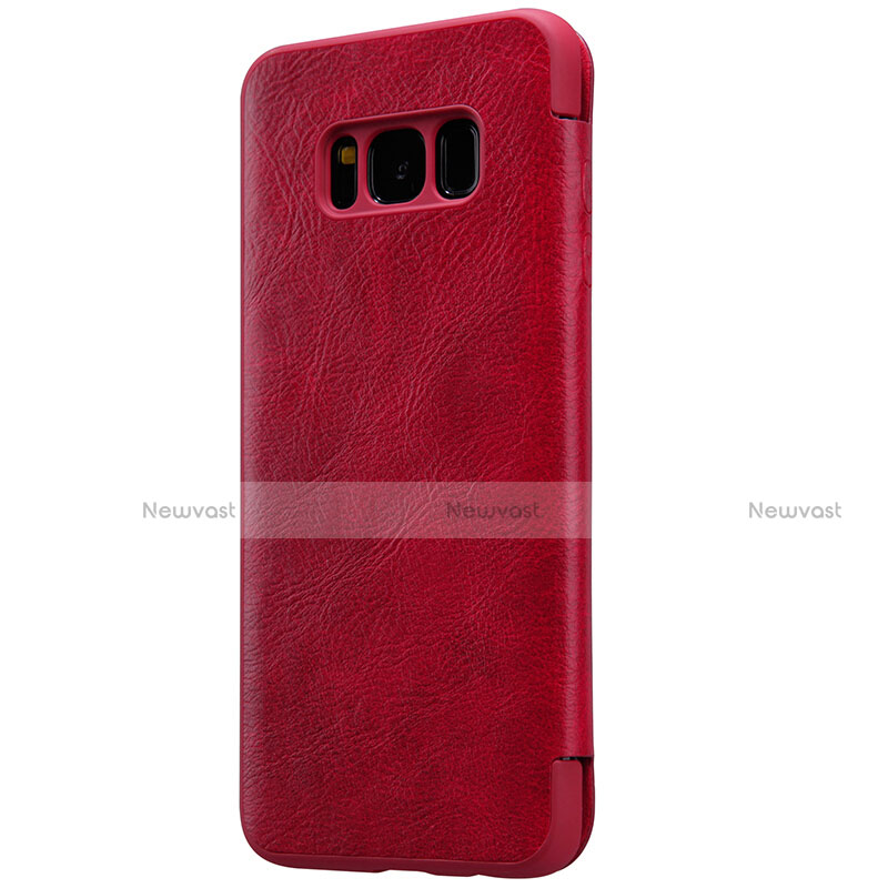 Leather Case Stands Flip Cover S01 for Samsung Galaxy S8 Plus Red