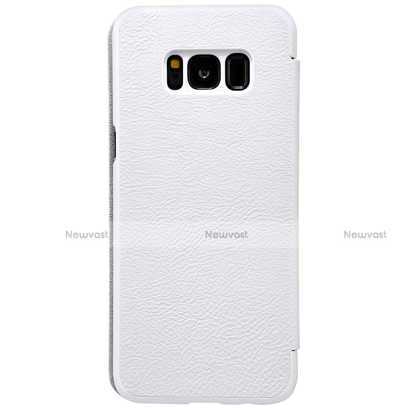 Leather Case Stands Flip Cover S01 for Samsung Galaxy S8 Plus White