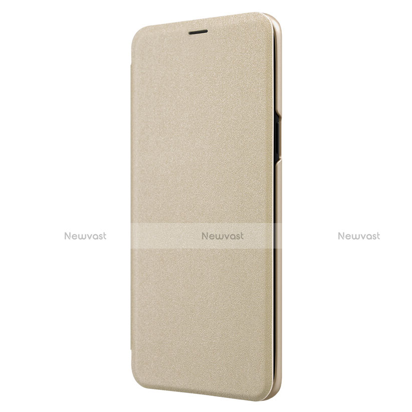 Leather Case Stands Flip Cover S01 for Samsung Galaxy S9 Gold