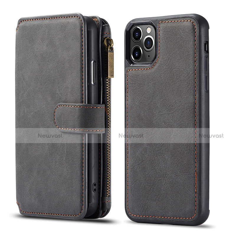 Leather Case Stands Flip Cover T01 Holder for Apple iPhone 11 Pro Black