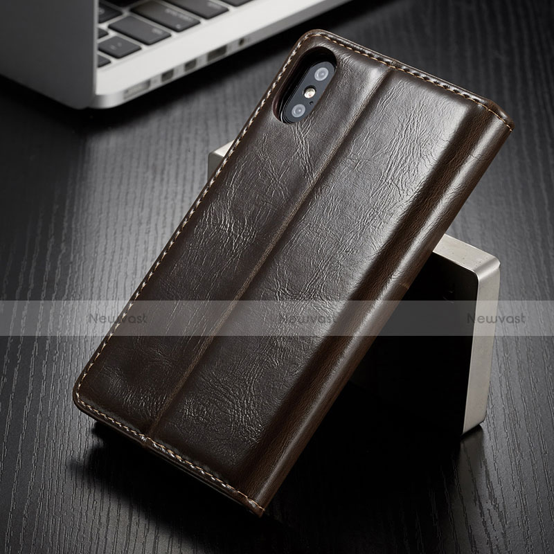 Leather Case Stands Flip Cover T01 Holder for Apple iPhone X