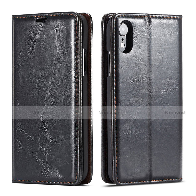 Leather Case Stands Flip Cover T01 Holder for Apple iPhone XR Black