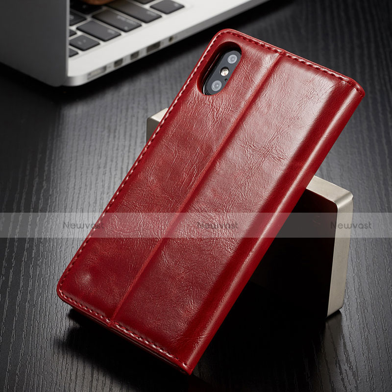 Leather Case Stands Flip Cover T01 Holder for Apple iPhone Xs