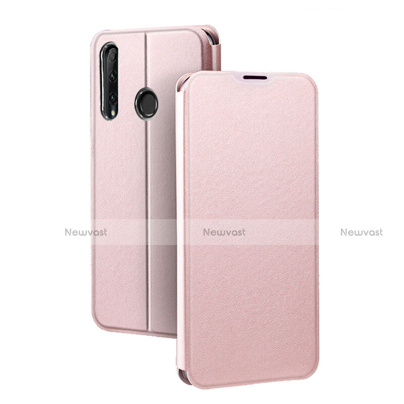 Leather Case Stands Flip Cover T01 Holder for Huawei Honor 20 Lite Rose Gold