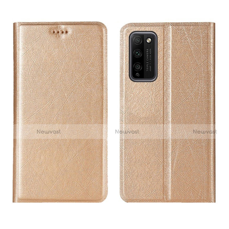 Leather Case Stands Flip Cover T01 Holder for Huawei Honor 30 Lite 5G Gold