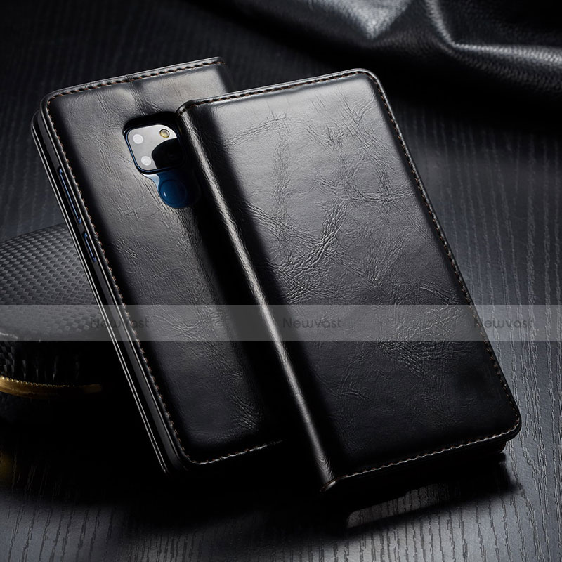 Leather Case Stands Flip Cover T01 Holder for Huawei Mate 20 Black