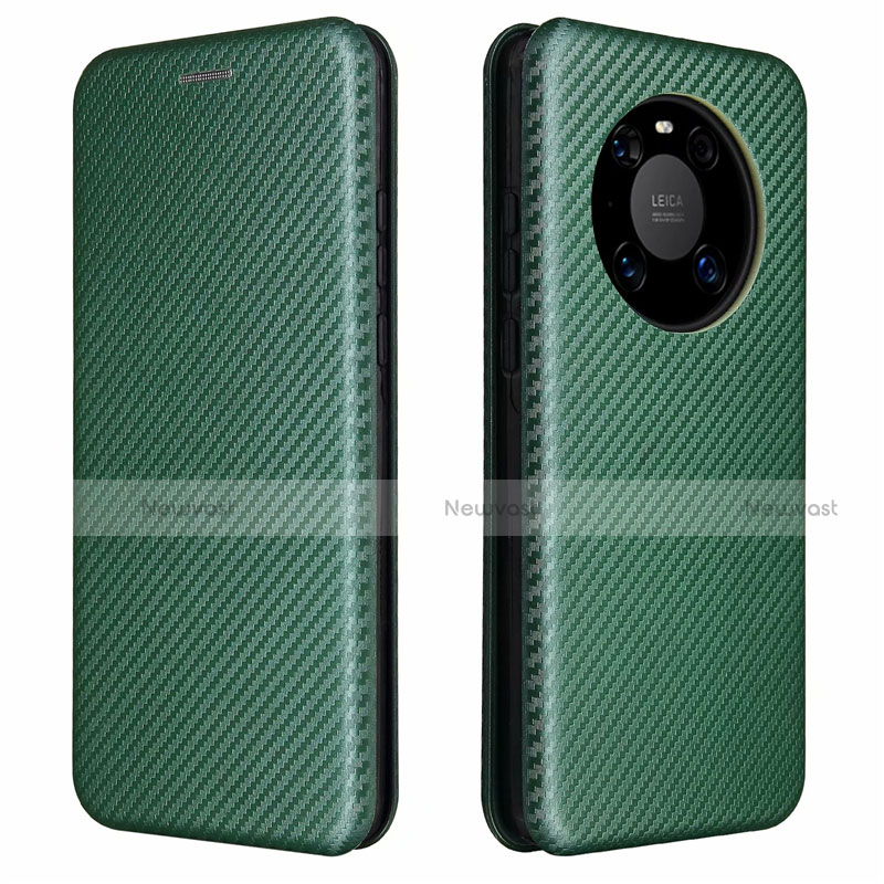 Leather Case Stands Flip Cover T01 Holder for Huawei Mate 40E 4G Green