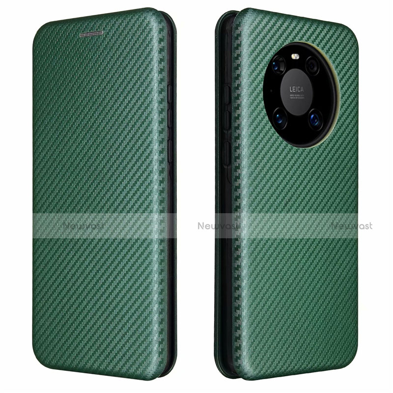 Leather Case Stands Flip Cover T01 Holder for Huawei Mate 40E 5G Green