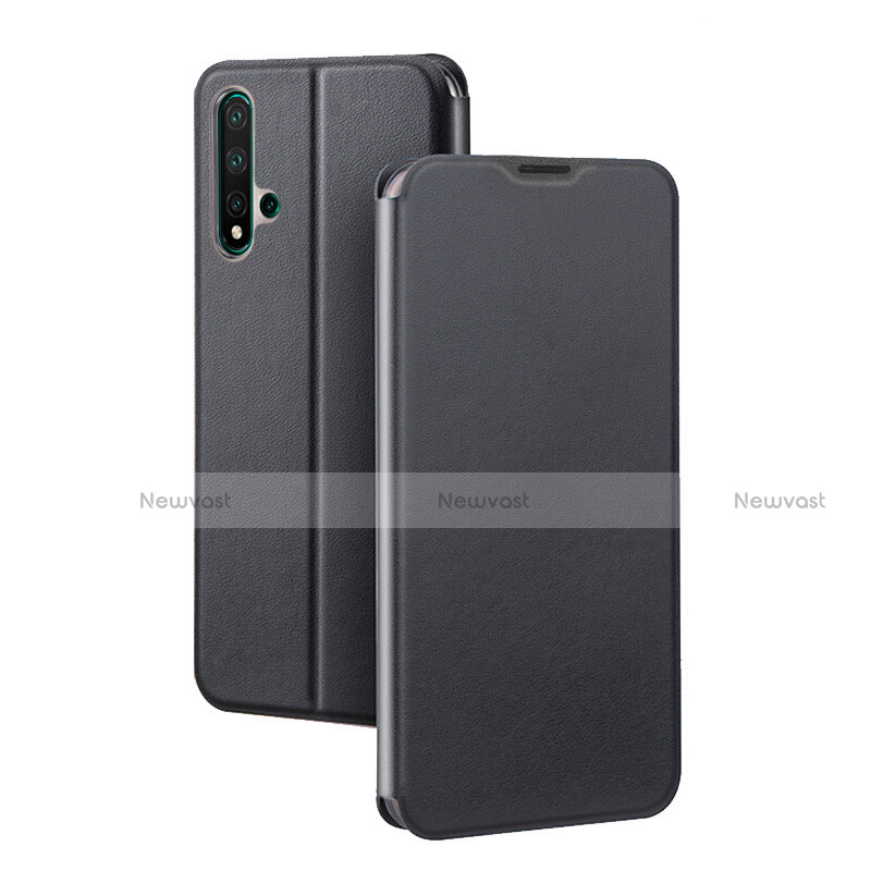 Leather Case Stands Flip Cover T01 Holder for Huawei Nova 5 Black