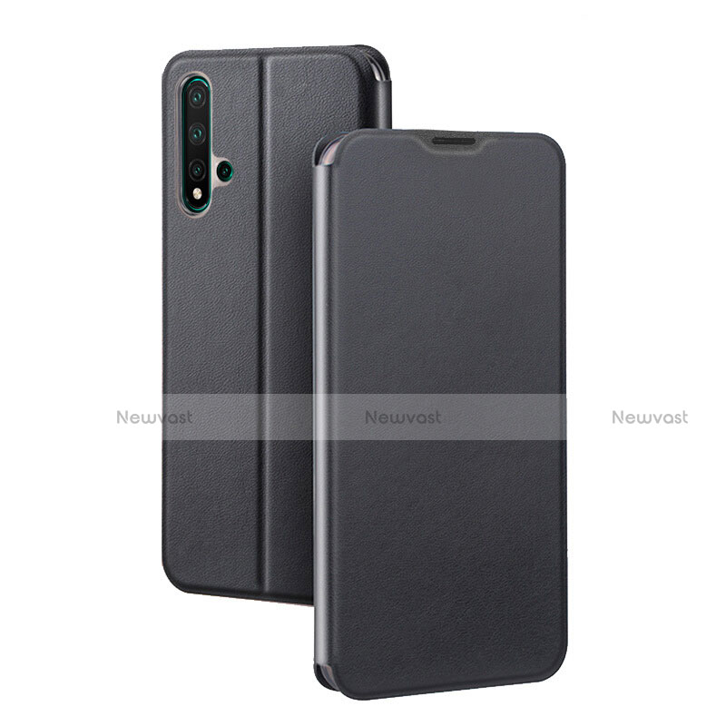 Leather Case Stands Flip Cover T01 Holder for Huawei Nova 5 Pro Black