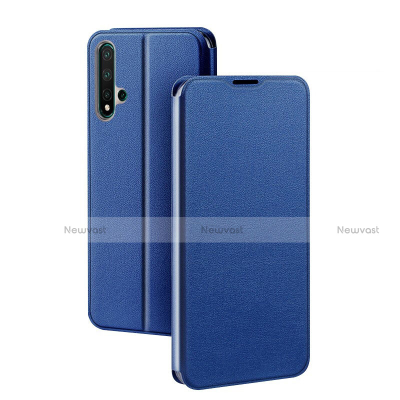 Leather Case Stands Flip Cover T01 Holder for Huawei Nova 5 Pro Blue