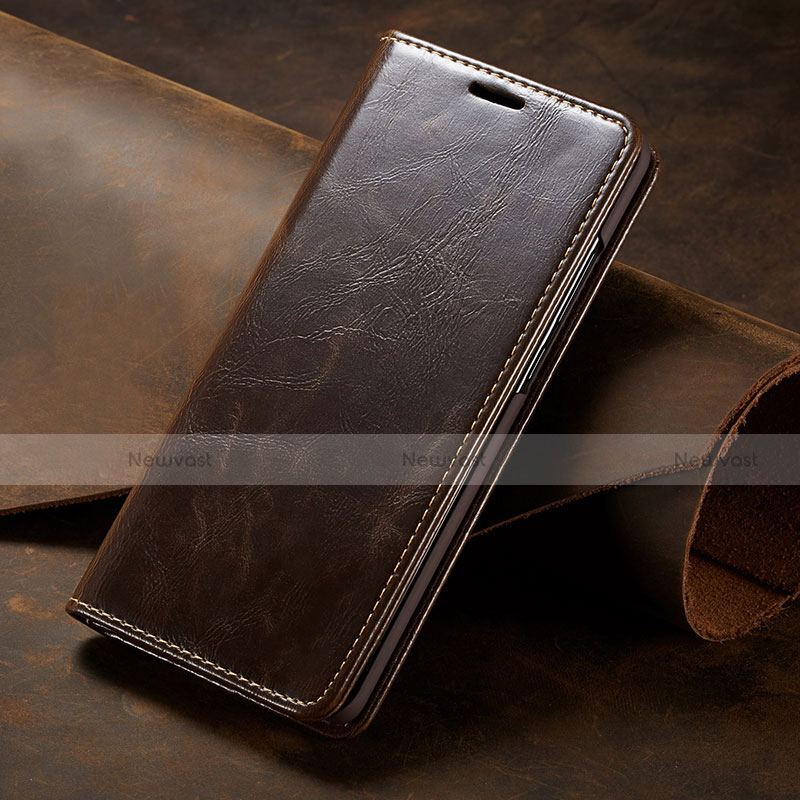 Leather Case Stands Flip Cover T01 Holder for Huawei P30 Pro Brown