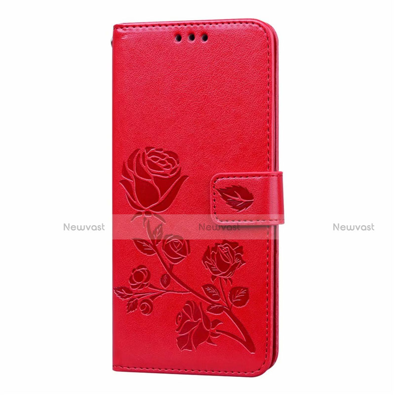Leather Case Stands Flip Cover T01 Holder for Huawei P40 Pro Red