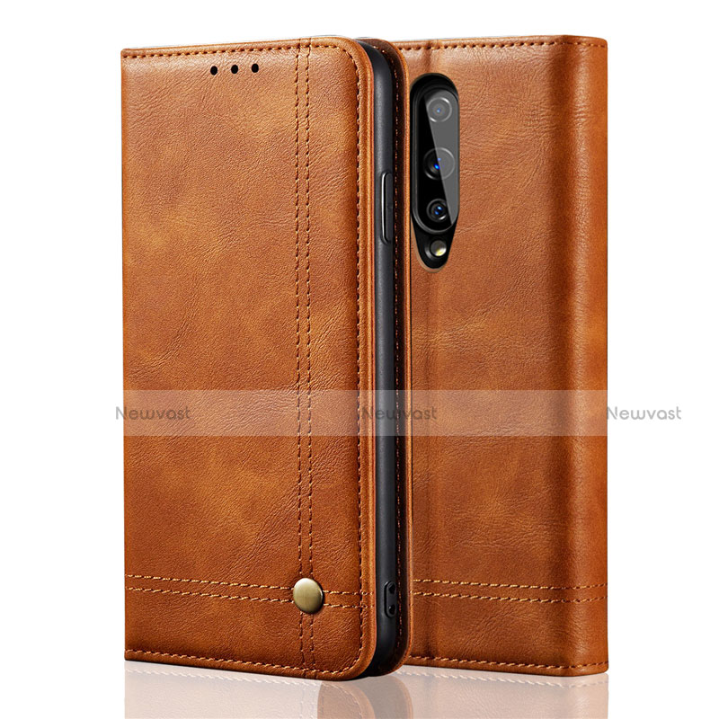 Leather Case Stands Flip Cover T01 Holder for OnePlus 8 Orange