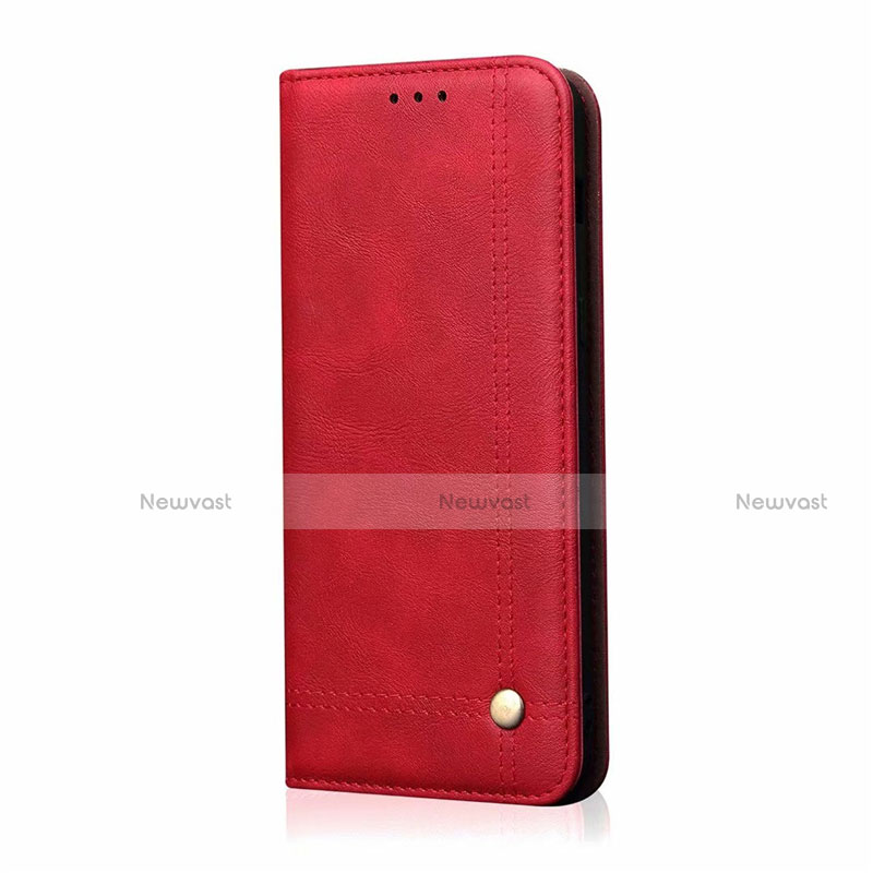 Leather Case Stands Flip Cover T01 Holder for Oppo A91 Red