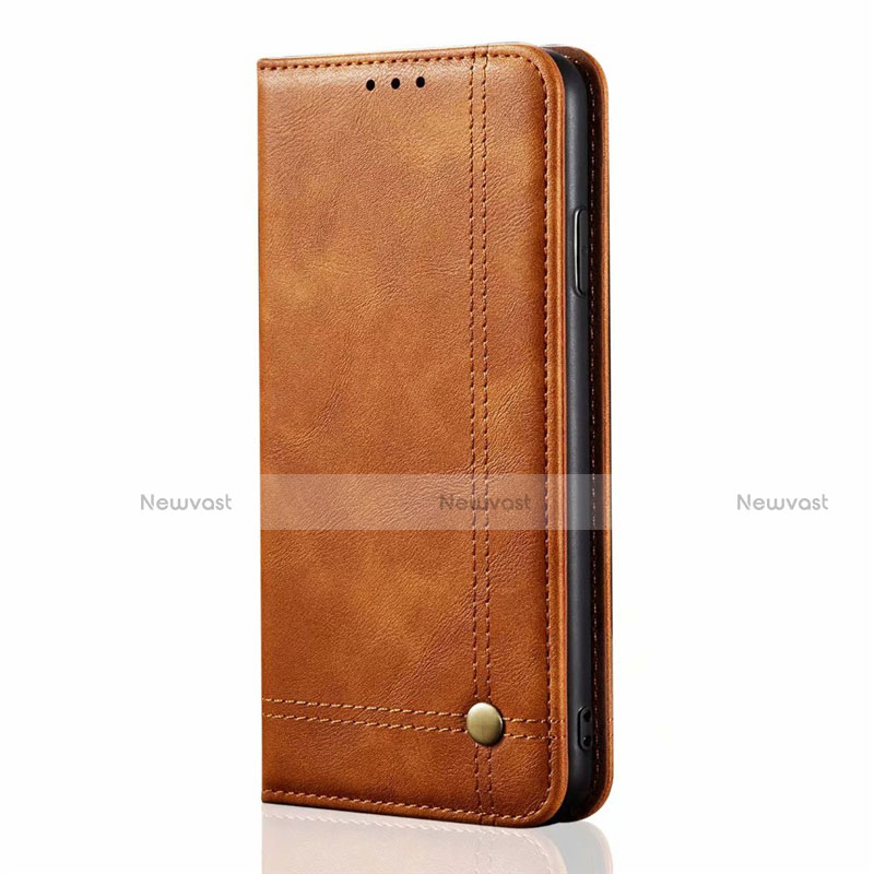 Leather Case Stands Flip Cover T01 Holder for Oppo A92 Orange