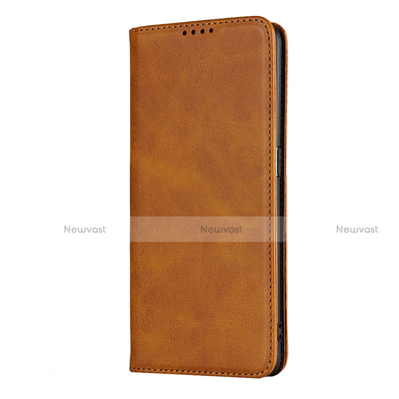 Leather Case Stands Flip Cover T01 Holder for Oppo Find X2 Pro Orange