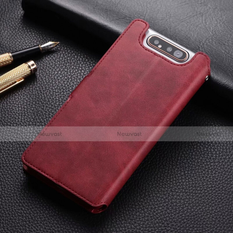 Leather Case Stands Flip Cover T01 Holder for Samsung Galaxy A80