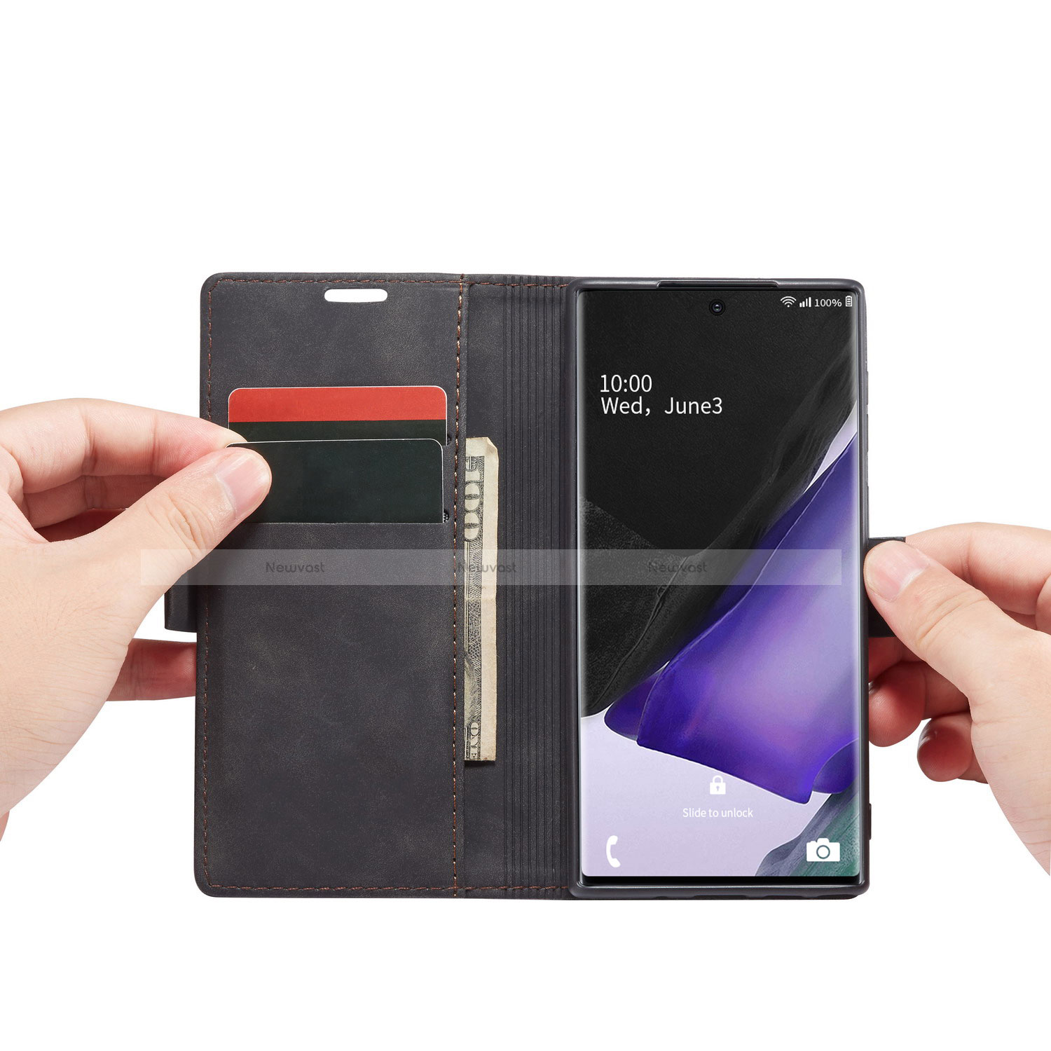 Leather Case Stands Flip Cover T01 Holder for Samsung Galaxy Note 20 Ultra 5G