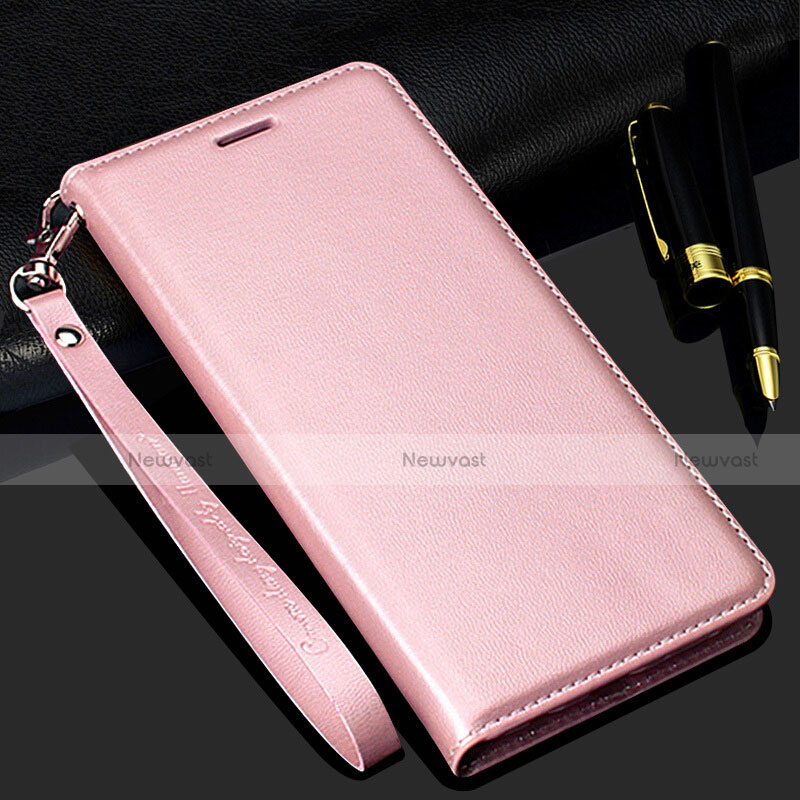 Leather Case Stands Flip Cover T01 Holder for Samsung Galaxy S20 Plus 5G Rose Gold