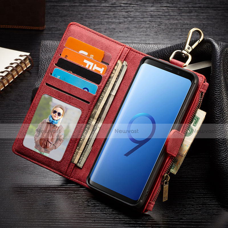 Leather Case Stands Flip Cover T01 Holder for Samsung Galaxy S9 Plus