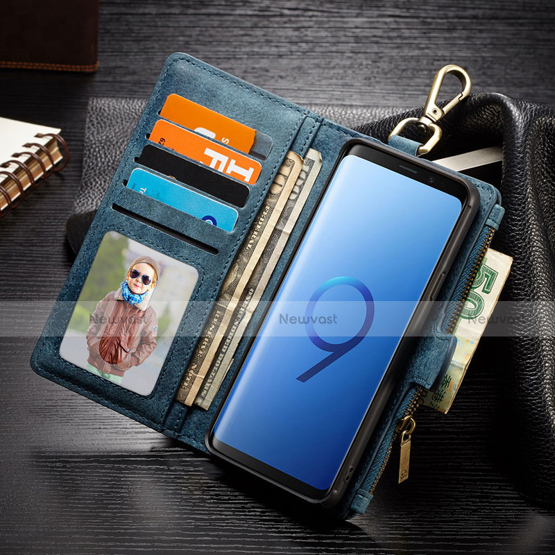 Leather Case Stands Flip Cover T01 Holder for Samsung Galaxy S9 Plus