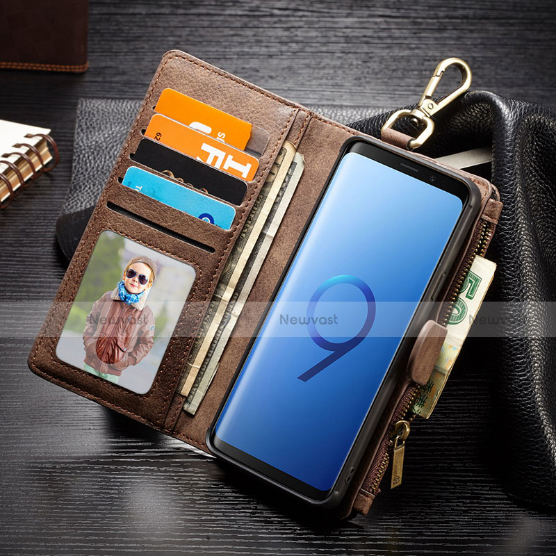 Leather Case Stands Flip Cover T01 Holder for Samsung Galaxy S9 Plus