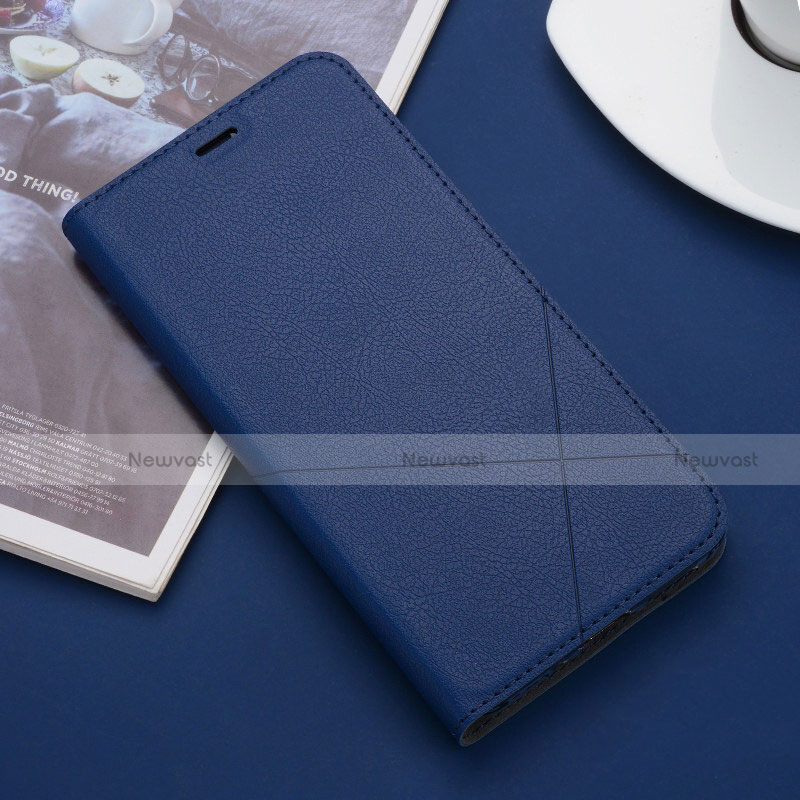 Leather Case Stands Flip Cover T02 Holder for Apple iPhone 11 Pro Blue