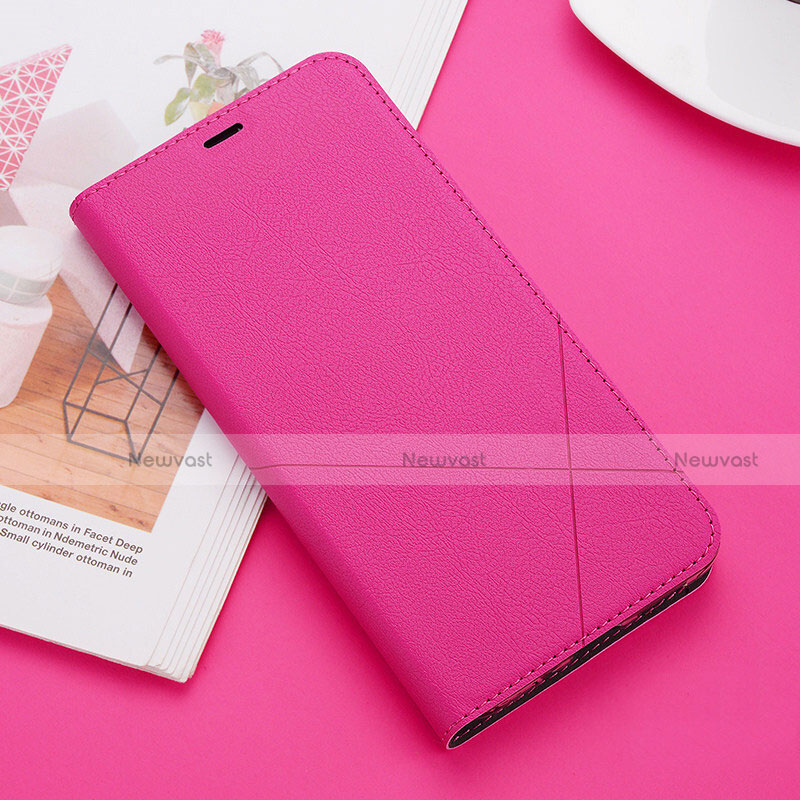 Leather Case Stands Flip Cover T02 Holder for Apple iPhone 11 Pro Hot Pink