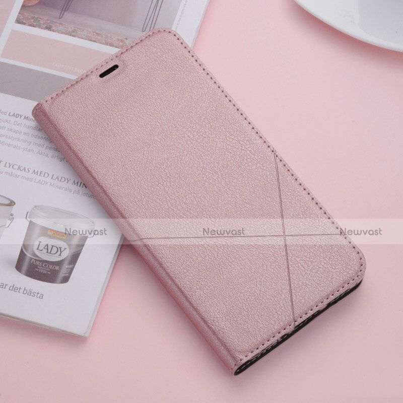 Leather Case Stands Flip Cover T02 Holder for Apple iPhone 11 Pro Max Rose Gold