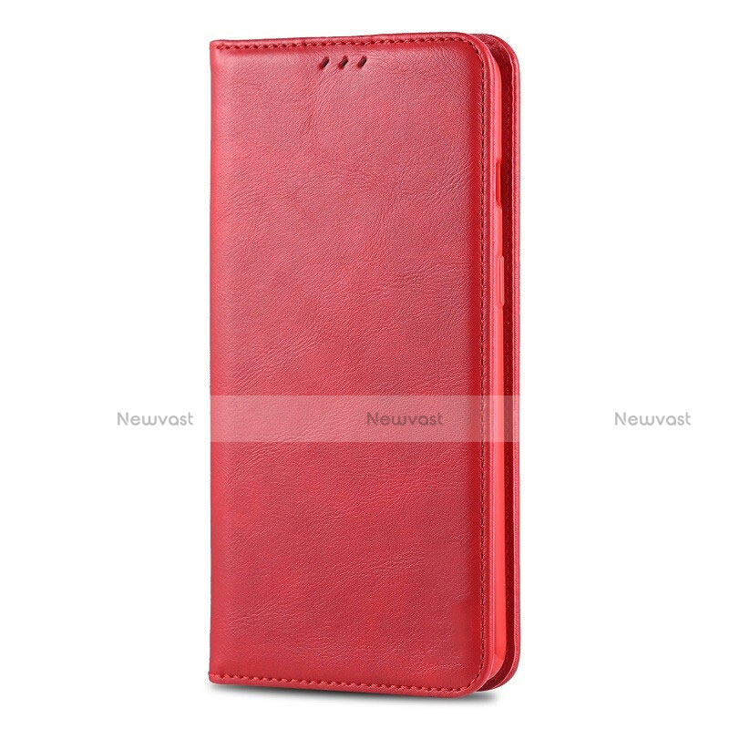 Leather Case Stands Flip Cover T02 Holder for Huawei Honor 20 Lite Red