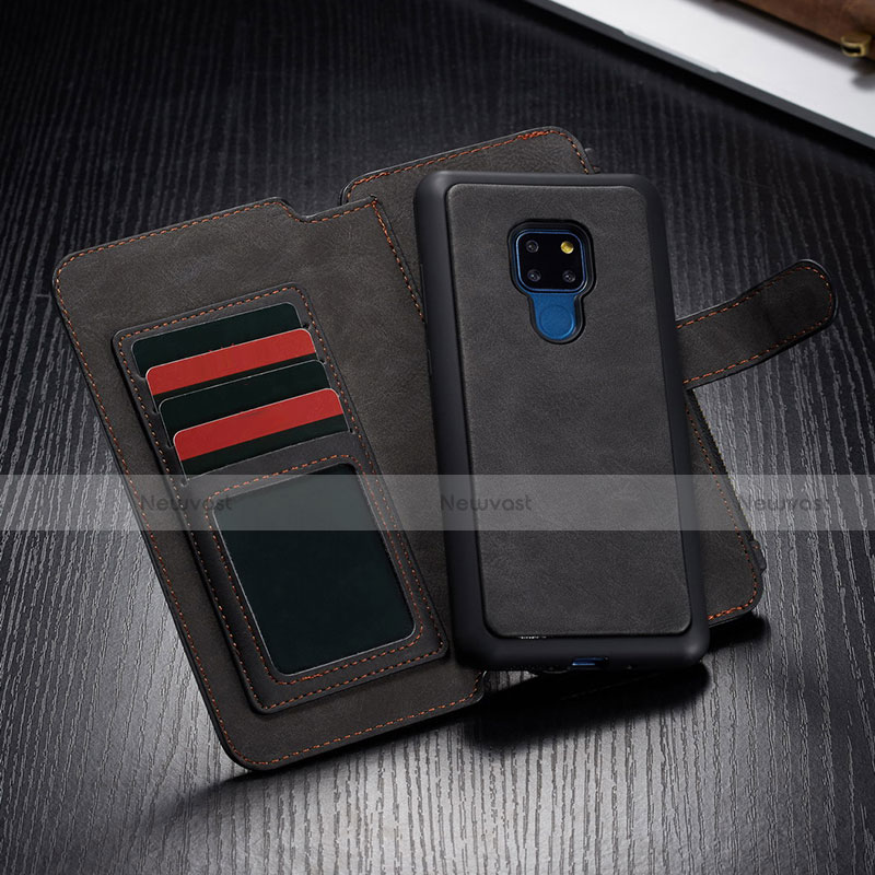 Leather Case Stands Flip Cover T02 Holder for Huawei Mate 20 Black