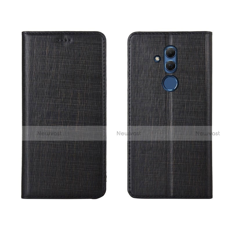 Leather Case Stands Flip Cover T02 Holder for Huawei Mate 20 Lite Black